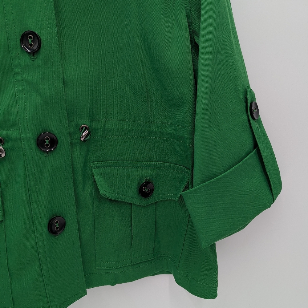 Ruby Rd Emerald Green Button Up Utility Jacket Pe… - image 6